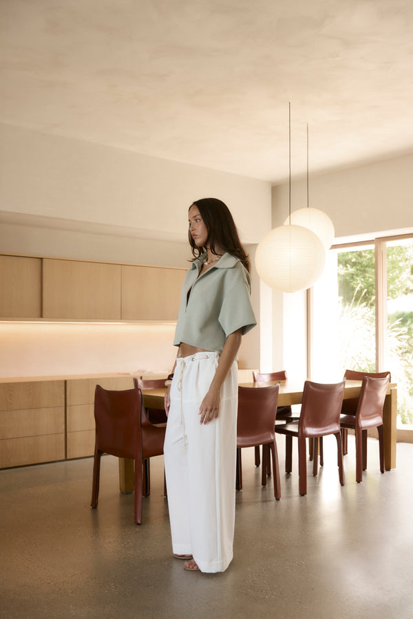 KOA QUARTER ZIP TEE - SAGE