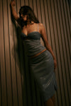 DINNER PLANS MIDI SKIRT SMOKE
