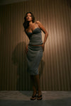 DINNER PLANS MIDI SKIRT SMOKE