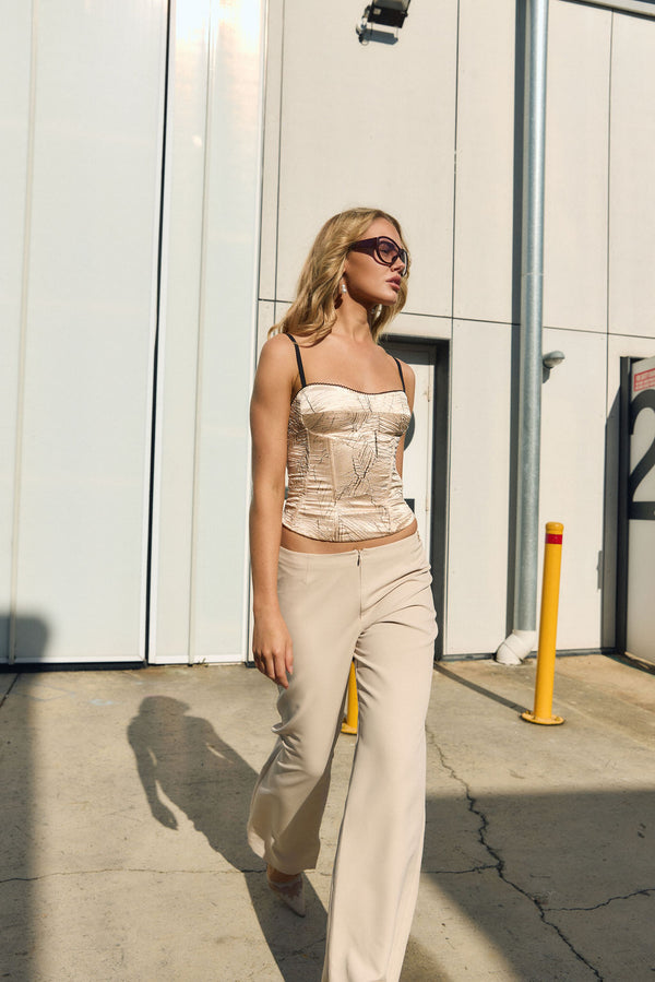 EVA LOW RISE PANT - STONE