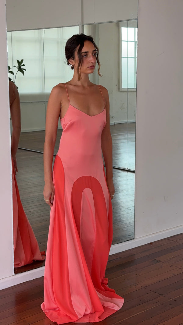 ARC PANEL MAXI DRESS - SORBET