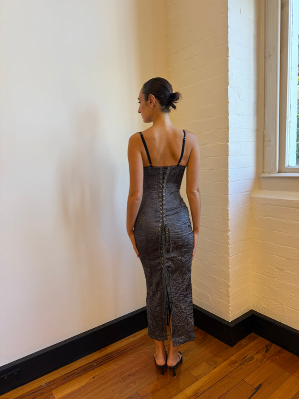 ABIGIAL MIDI DRESS - SLATE