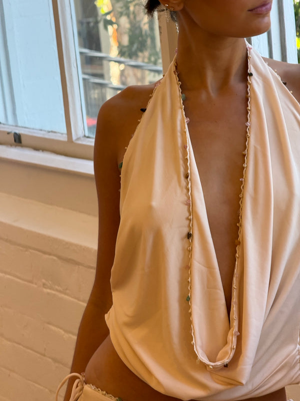 TATIANA COWL TOP - MILK
