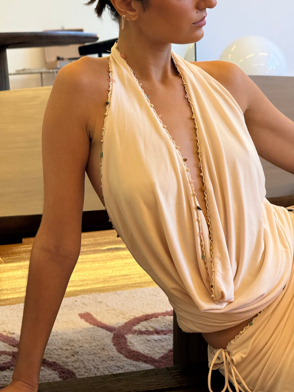 TATIANA COWL TOP - MILK