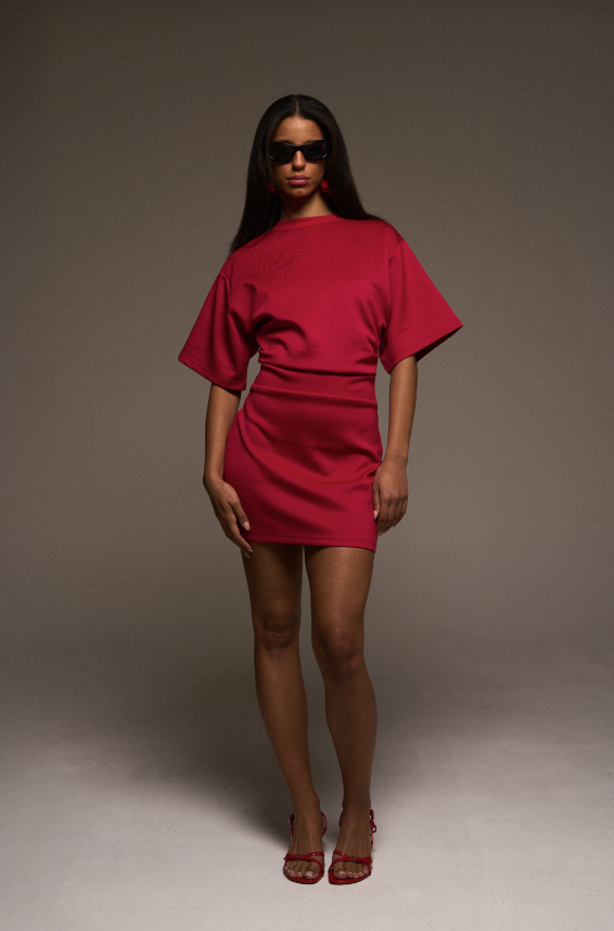 MAGGIE MINI DRESS - CHERRY