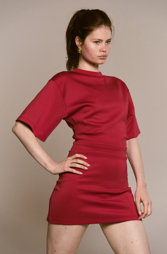 MAGGIE MINI DRESS - CHERRY
