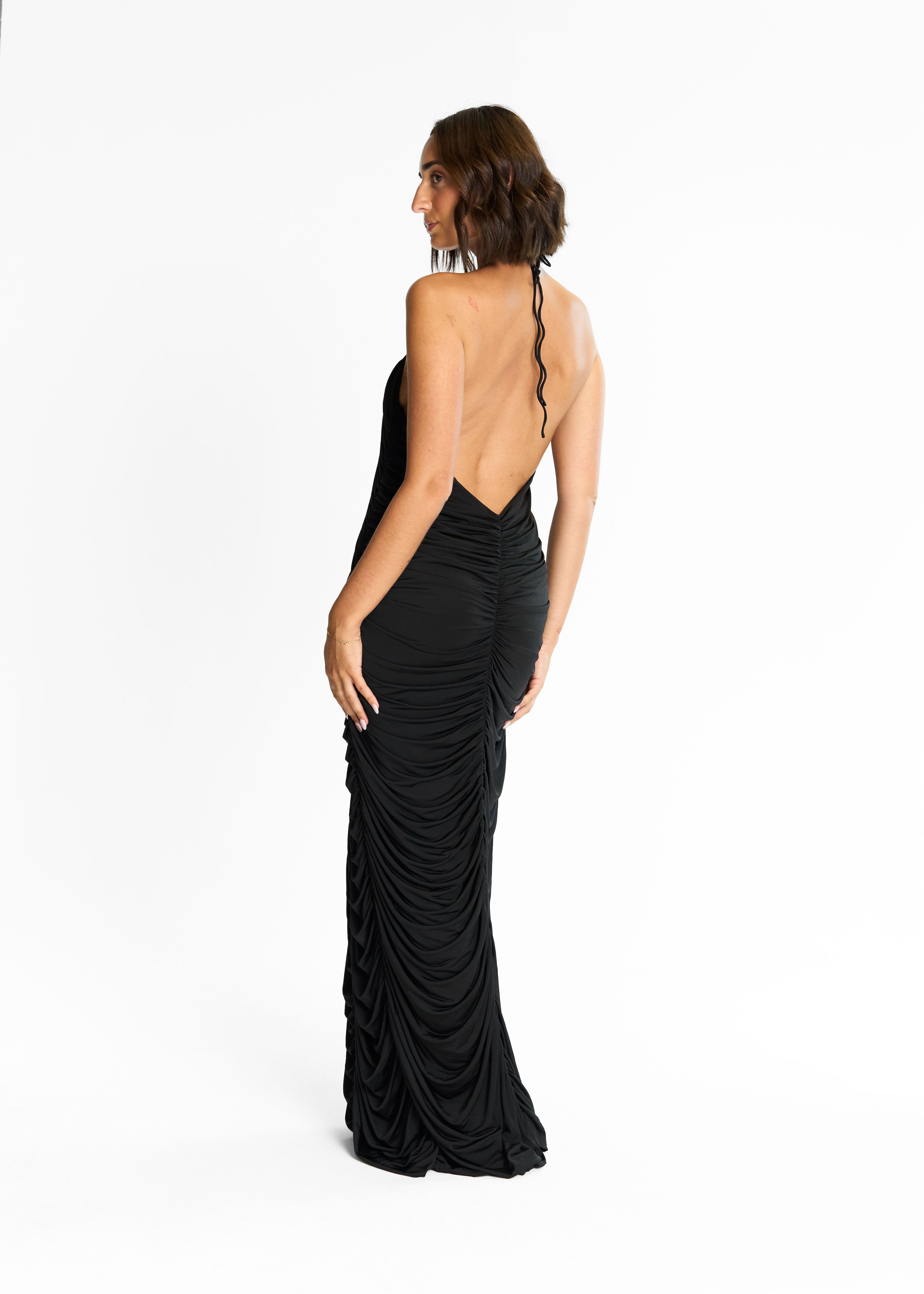adaline maxi dress Forever Young The Label Adaline Satin Maxi Dress