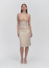 DINNER PLANS MIDI SKIRT CHAMPAGNE